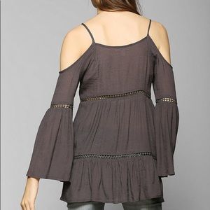 Free People Off The Shoulder Linen Longe Sleeve